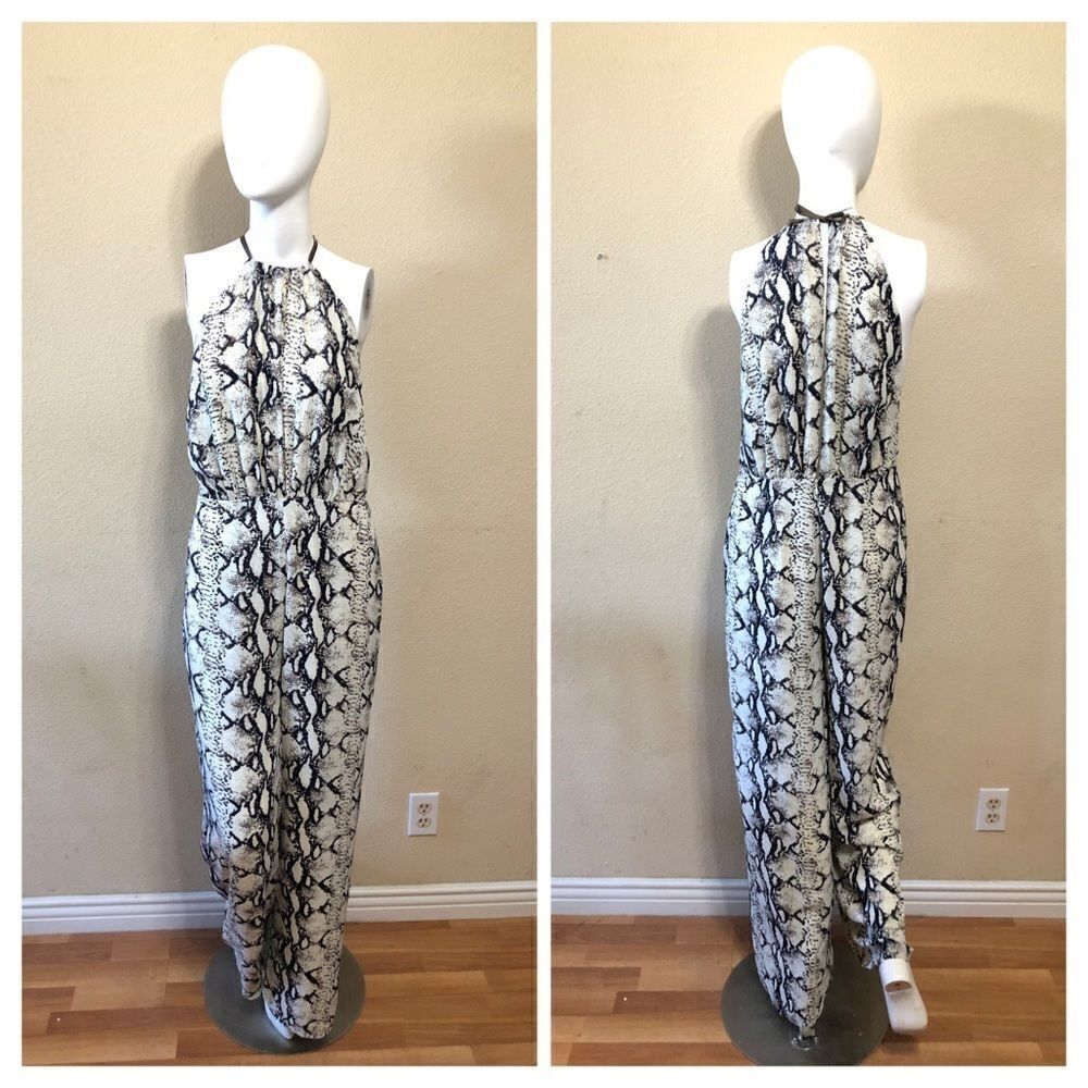 Endless Rose Python Pattern Halter Neck Jumpsuit - Picture 2 of 9